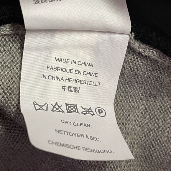 J Crew Cardigan Sweater Harlow Gray Black Merino Wool Velvet Button Front Sz XS - Picture 10 of 11